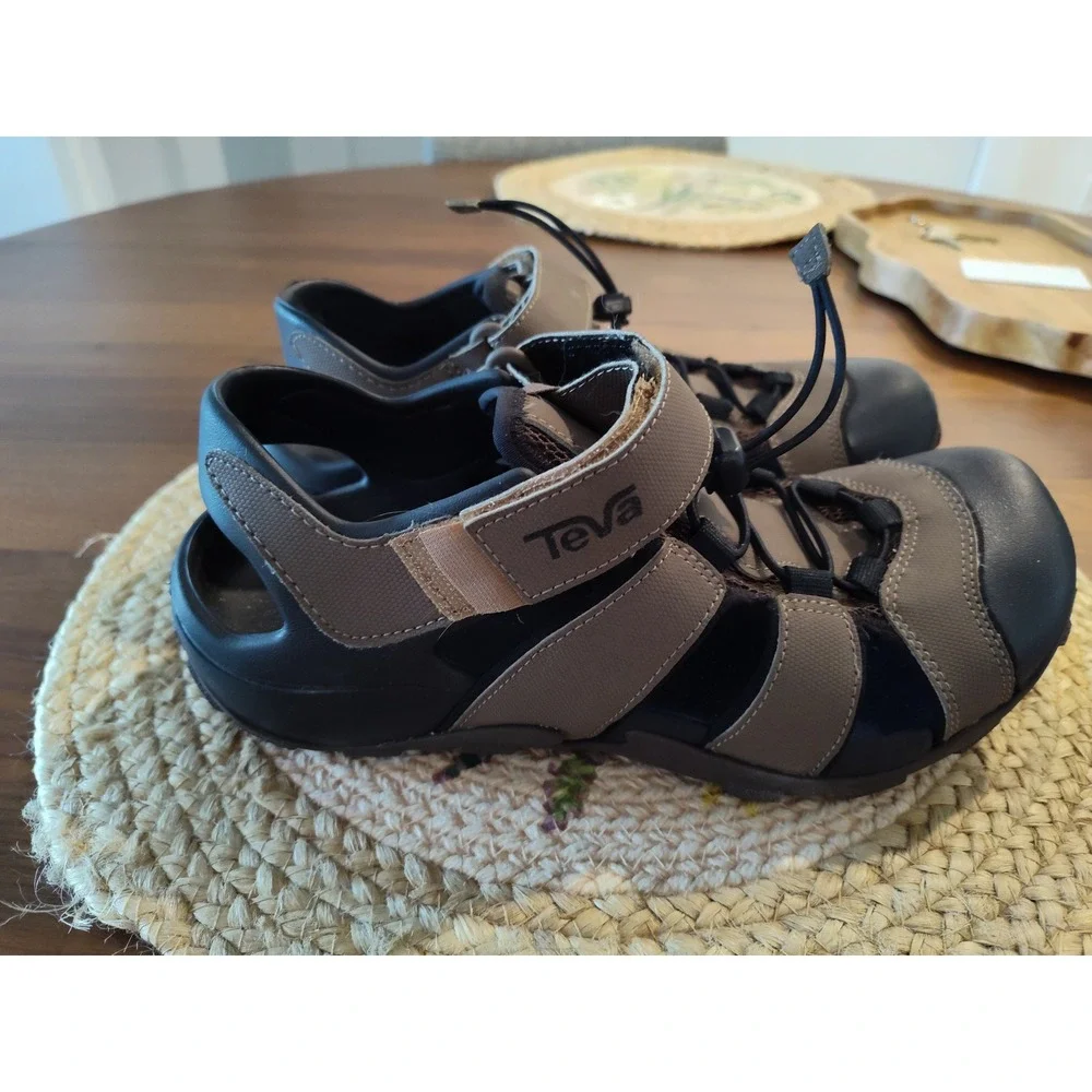 Teva Mens Omnium Drift Closed Toe Water Sandals Brown Black 1118941 Size 8
